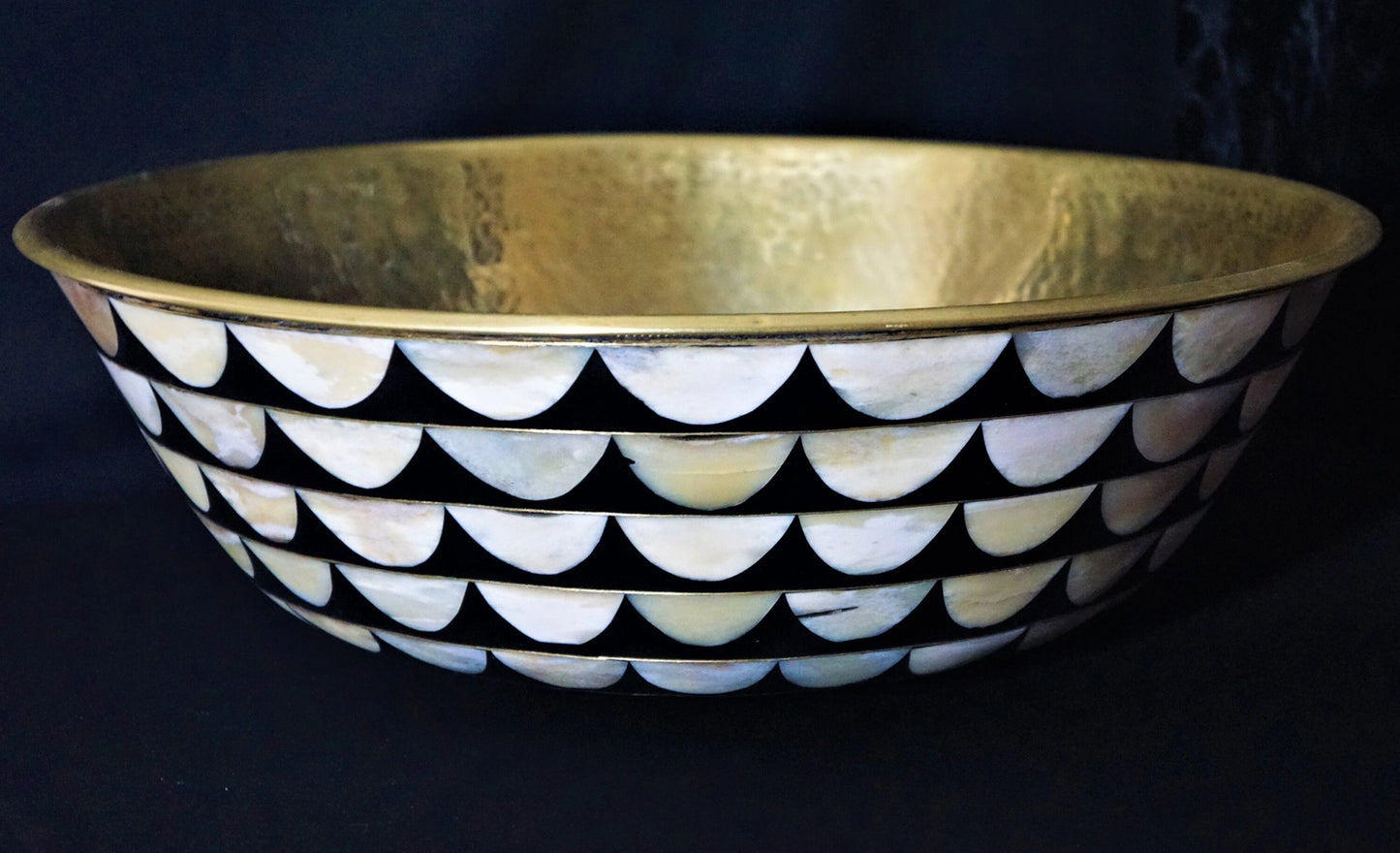 Brass Resin Bathroom Sink , Black and White - Horizon and Stone 