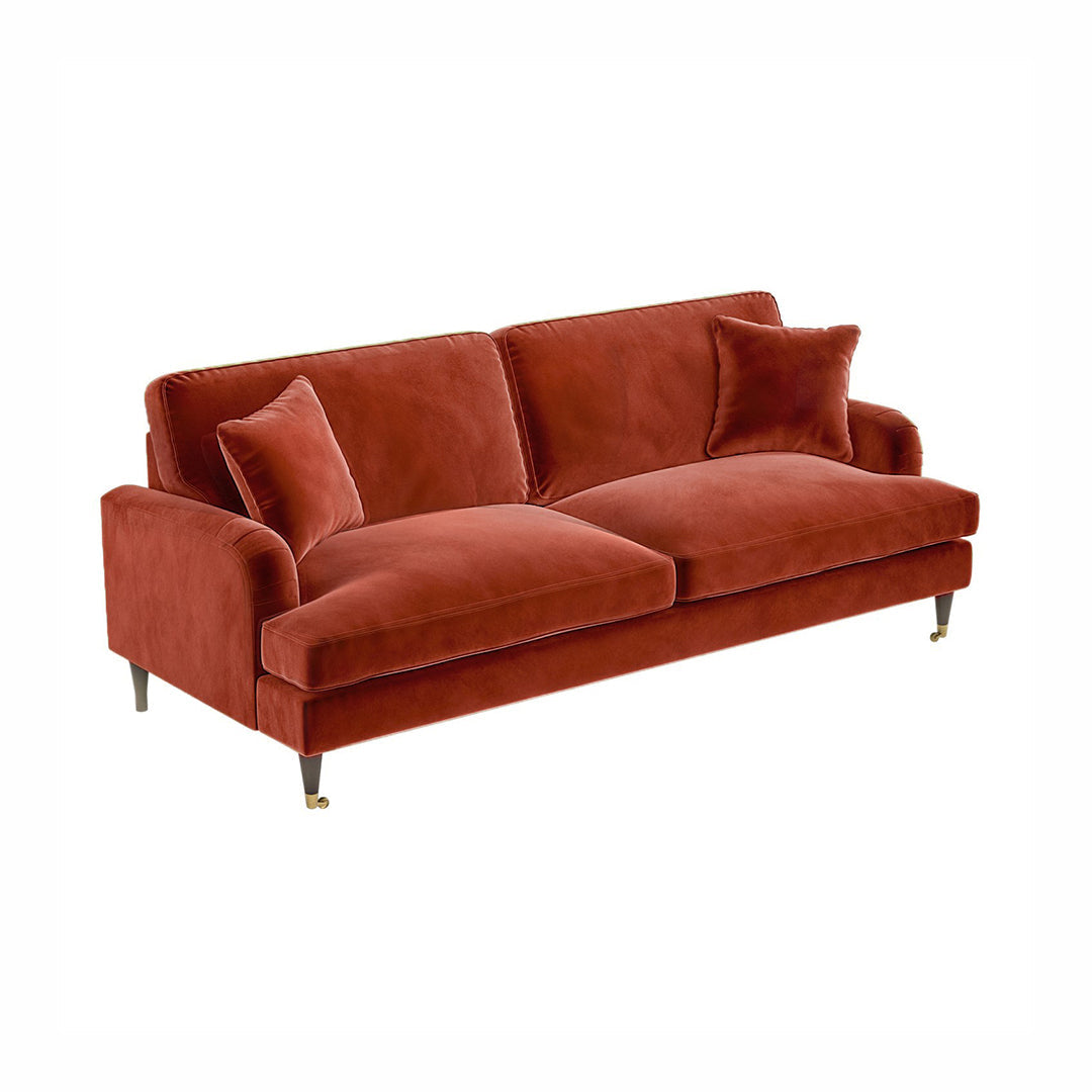 Shafique Two Seater Sofa, Loveseat, Velvet or Linen - Horizon and Stone 