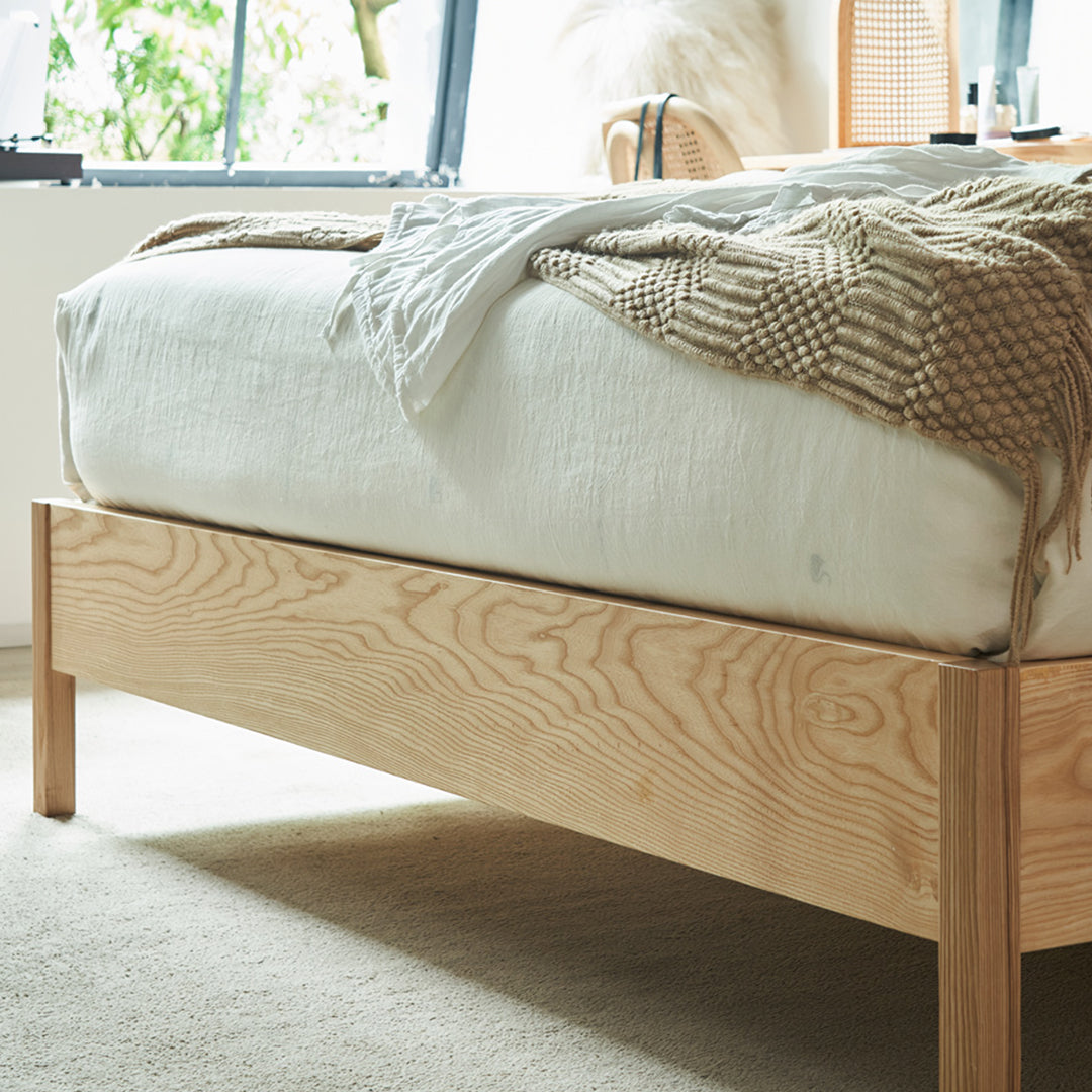 Mason King Size Bed, Superking Size Bed, Rattan & Solid Wood, Oak - Horizon and Stone 