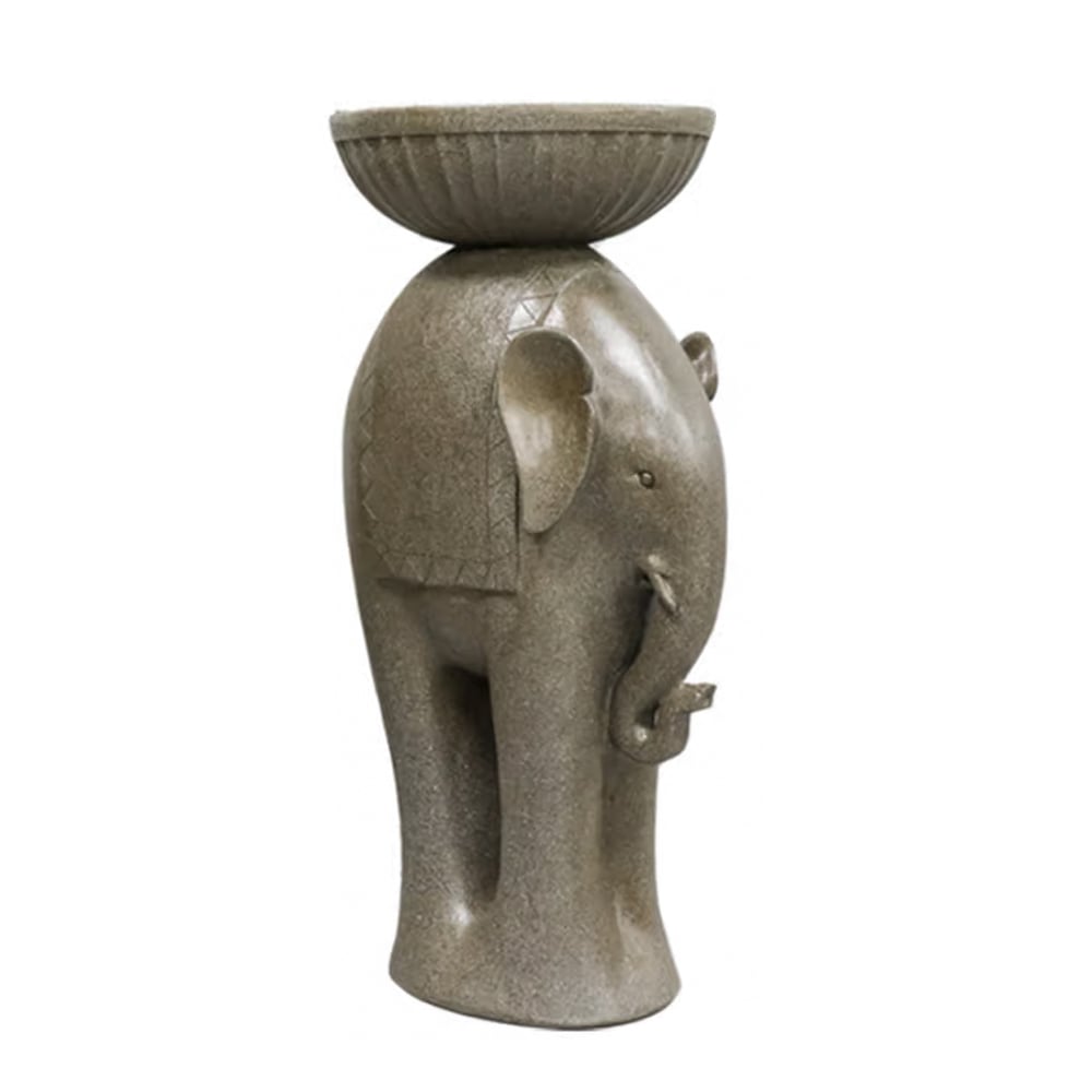 660mm Outdoor Elephant Sculpture Resin Garden Statue Planter Bird Bath Figurine in Green - MIN ORDER 2 - Horizon and Stone 