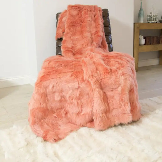 Flamingo Pink Toscana Shearling 80cm X 240cm - Horizon and Stone 