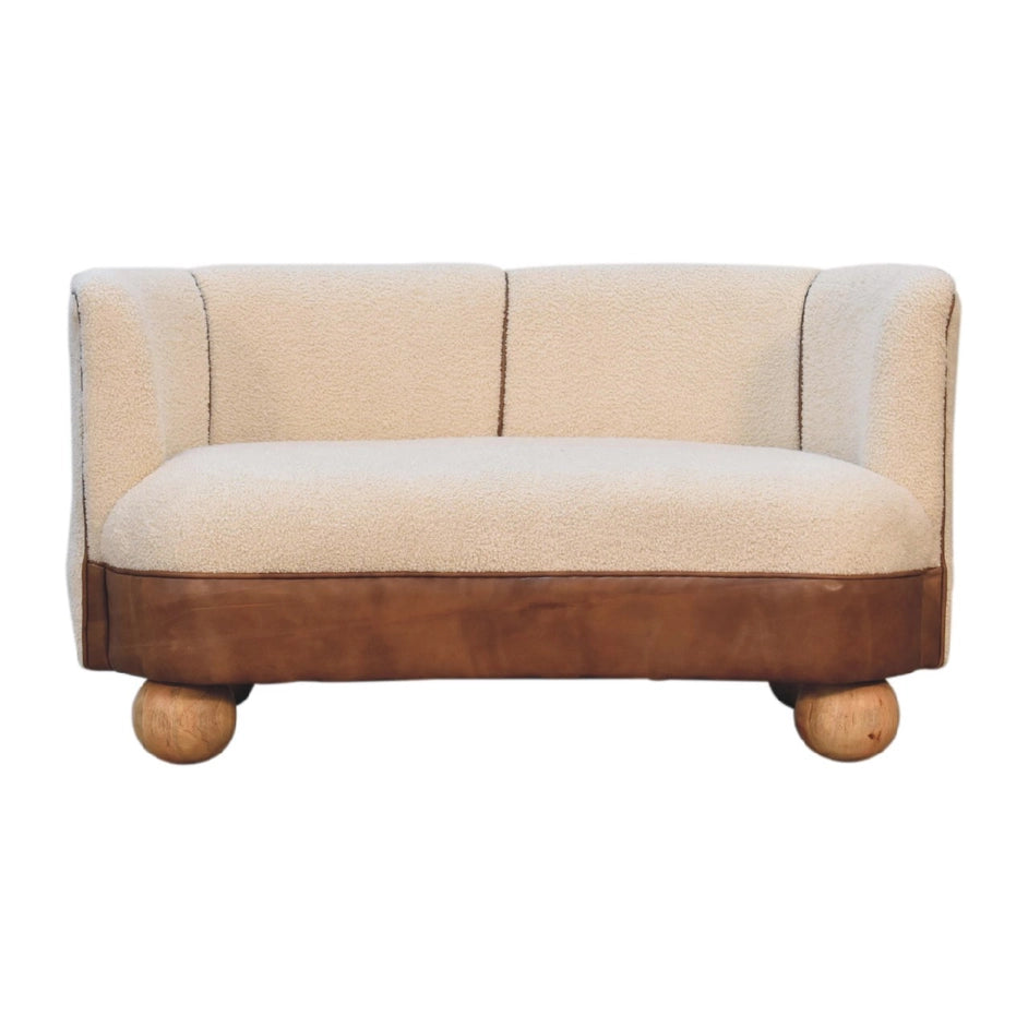 Boucle Cream Buffalo Small Sofa - Horizon and Stone 