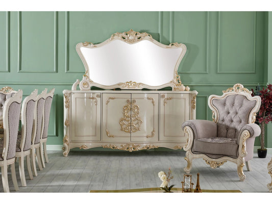 Kelebek Diningroom (Consol with Mirror & Dining Table & 2 Arm Chair & 4 Chair)