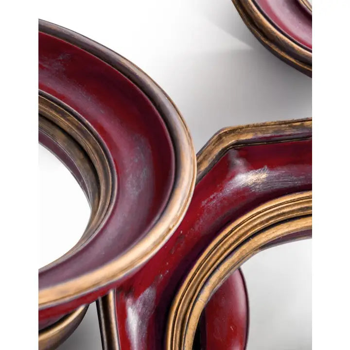 Set of 36 Convex Mirrors with Gold Inner Frame - Horizon and Stone 