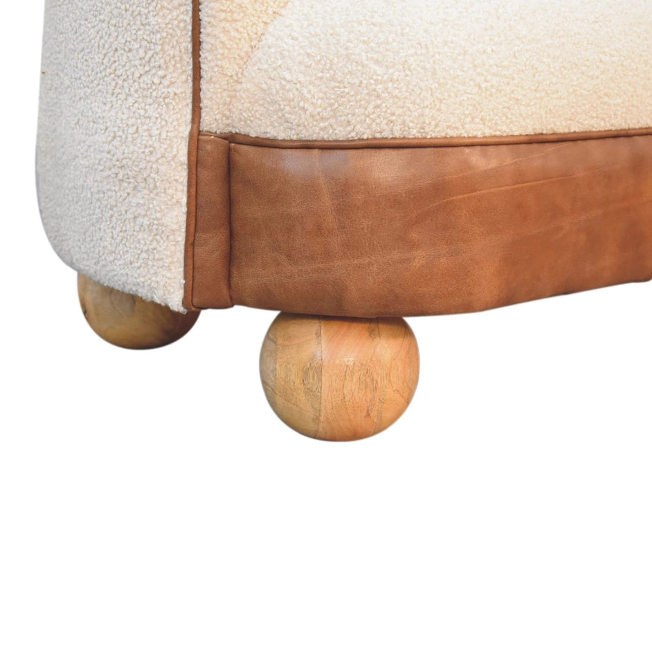 Boucle Cream Buffalo Small Sofa - Horizon and Stone 