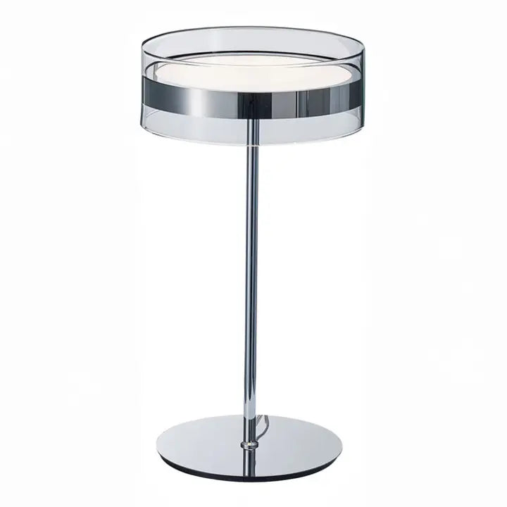 Berlin Platinum Stainless Transparent Glass Table Lamp - Horizon and Stone 