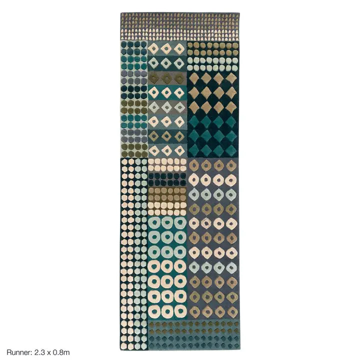Hand Tufted Area Rug in Teal - 100% Wool | Powell