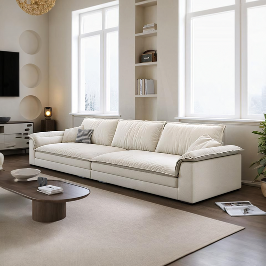 Aiden Sailboat Two Seater, Three Seater Four Seater  Sofa, Suede - Horizon and Stone 