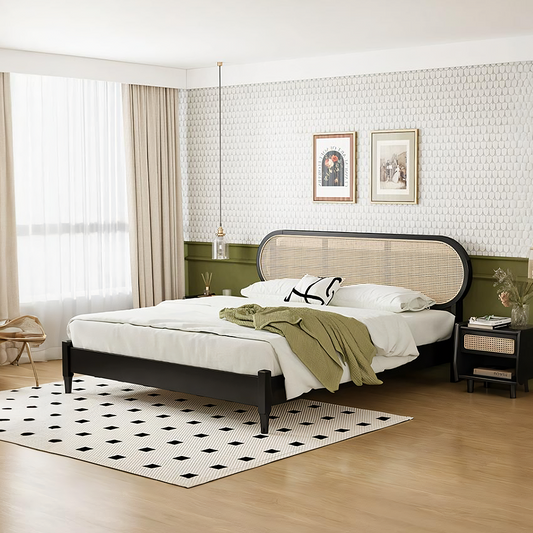 Barbara Queen Size, King Size, Super King Size Bed, Rattan - Horizon and Stone 