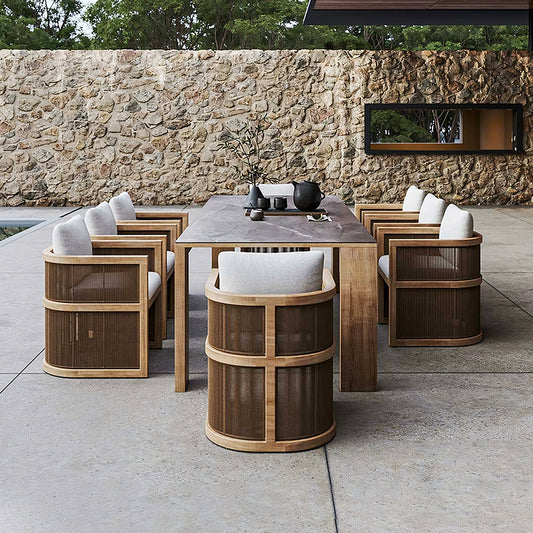 Eliza Rttan Outdoor Dining Table, Outdoor Furniture - Horizon and Stone 