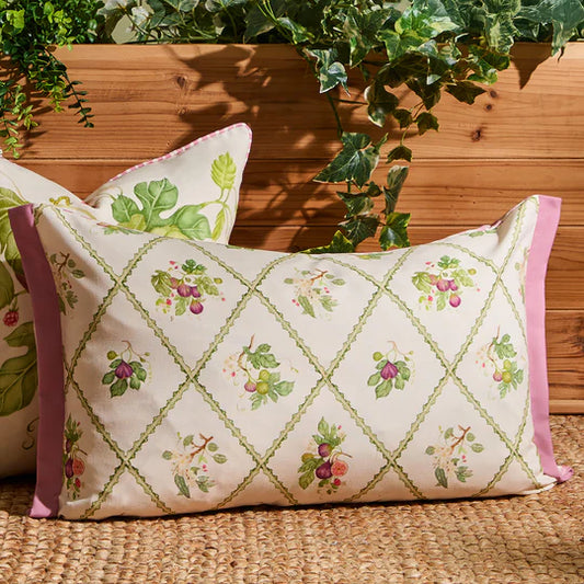 Voyage Maison Fig Trellis Printed Outdoor Cushion Purple  MIN ORDER 2 - Horizon and Stone 