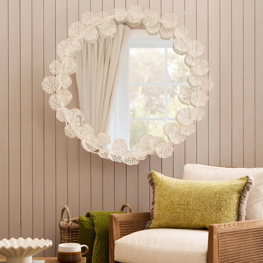 Gaia Mirror Antique White Gold 