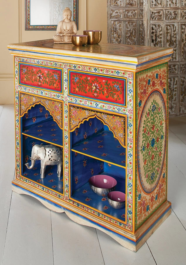 Hand Painted Mango Wood Console