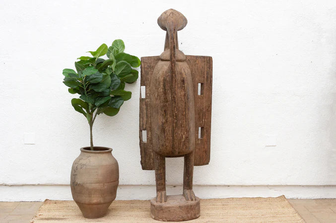 74" Tall Antique Senufo Bird with Open Wings - RARE FIND - Horizon and Stone 