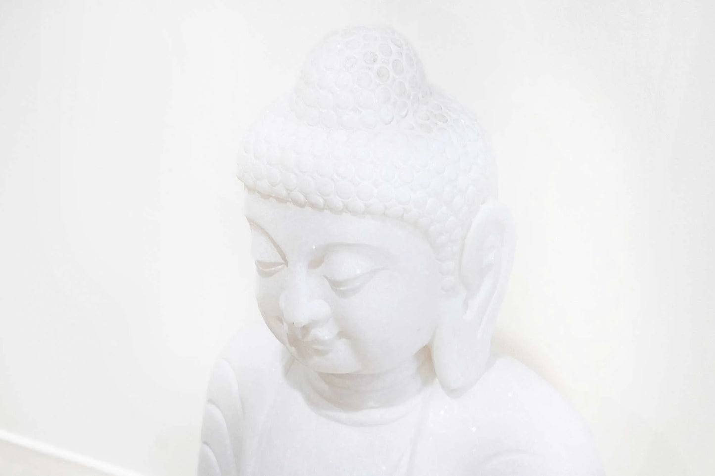 Large Carved Marble Praying Buddha Statue - Horizon and Stone 