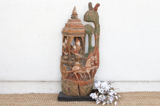 Divine Procession, Antique Thai Architectural Carving - Horizon and Stone 