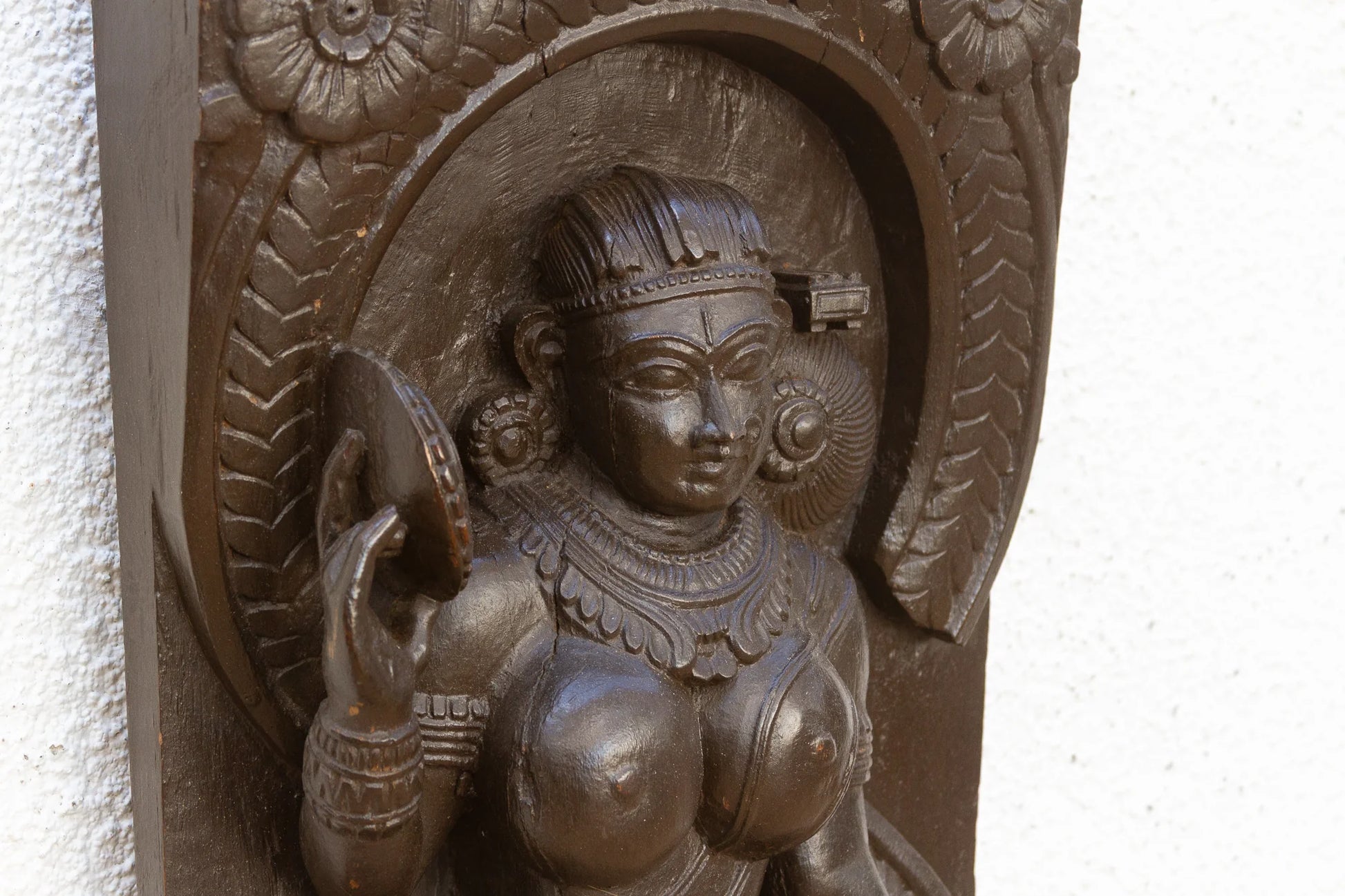 The Celestial Dancer 20th Century South Indian Wood Carving - Horizon and Stone 