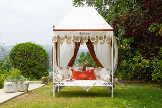 Royal Marigold Block Print Canopy Daybed - Horizon and Stone 