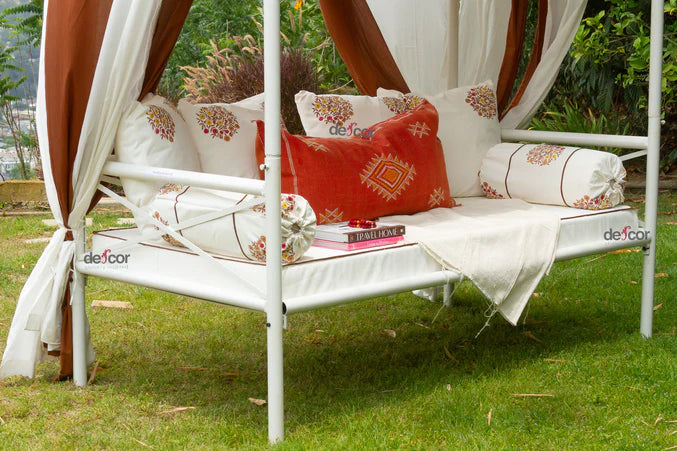 Royal Marigold Block Print Canopy Daybed - Horizon and Stone 
