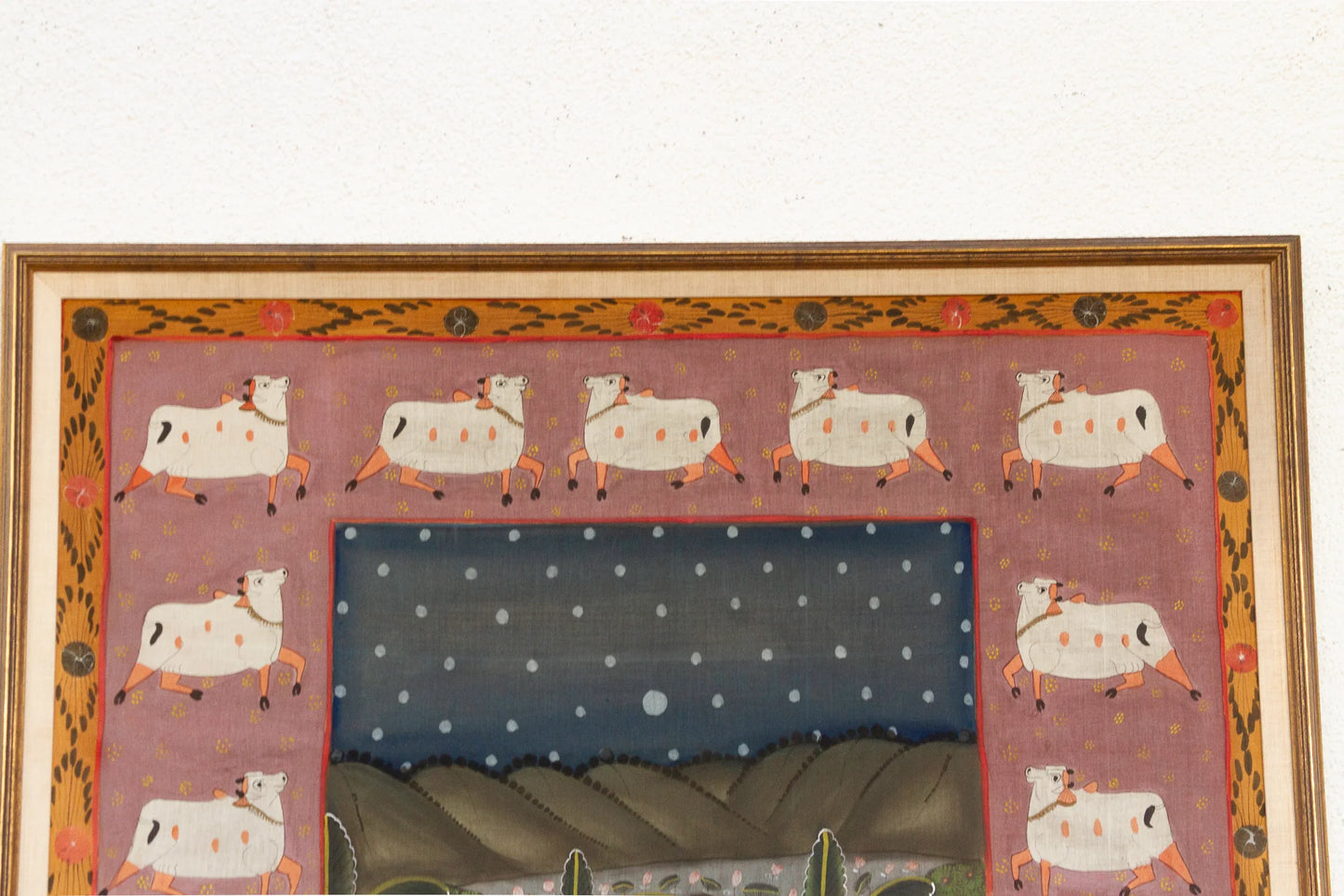 Large Indian Divine Art, Krishna's Cosmic Dance - COLLECTIBLE! - Horizon and Stone 