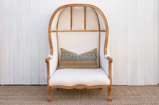 Oversize Bleached & White Canopy Club Chair - Horizon and Stone 
