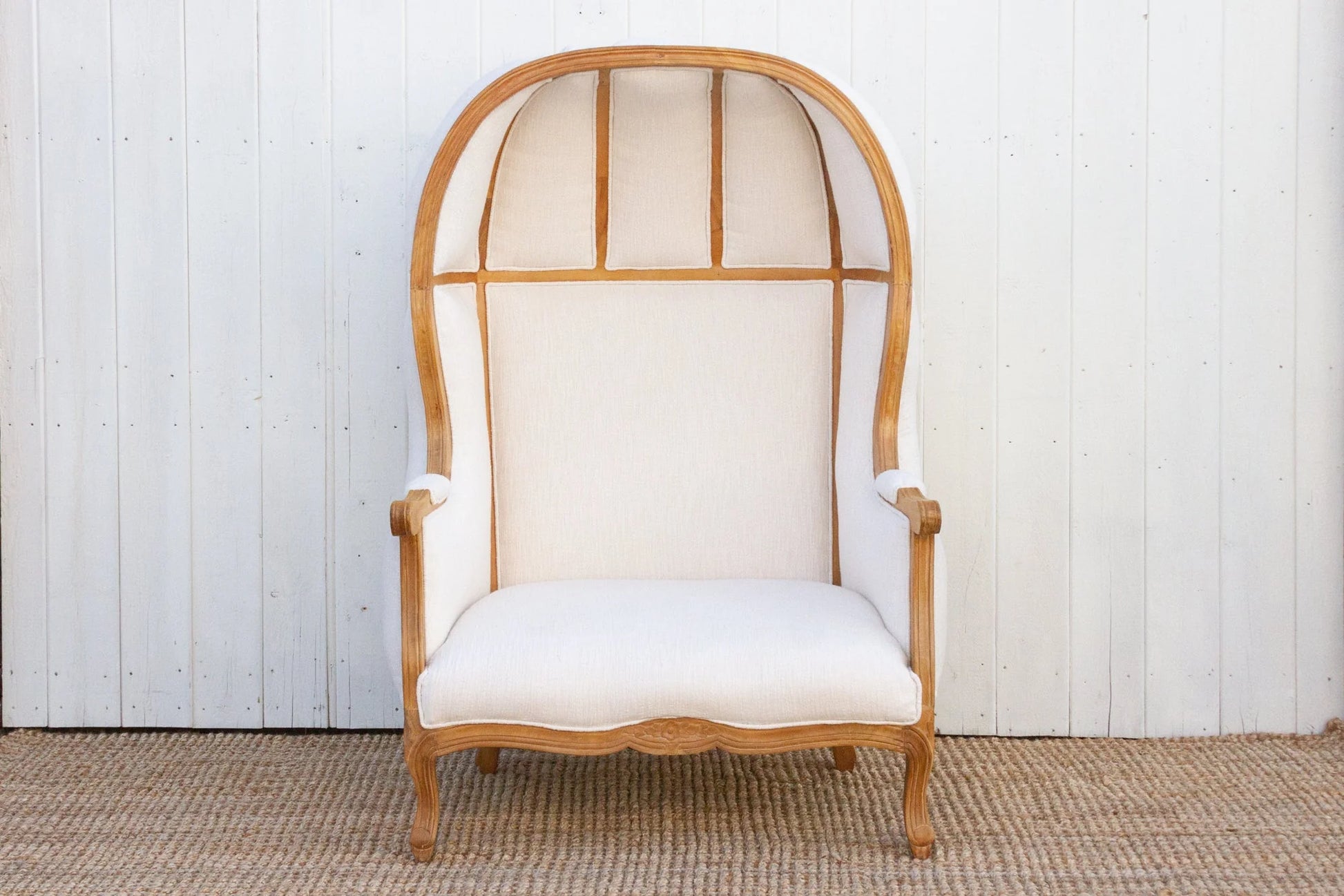 Oversize Bleached & White Canopy Club Chair - Horizon and Stone 
