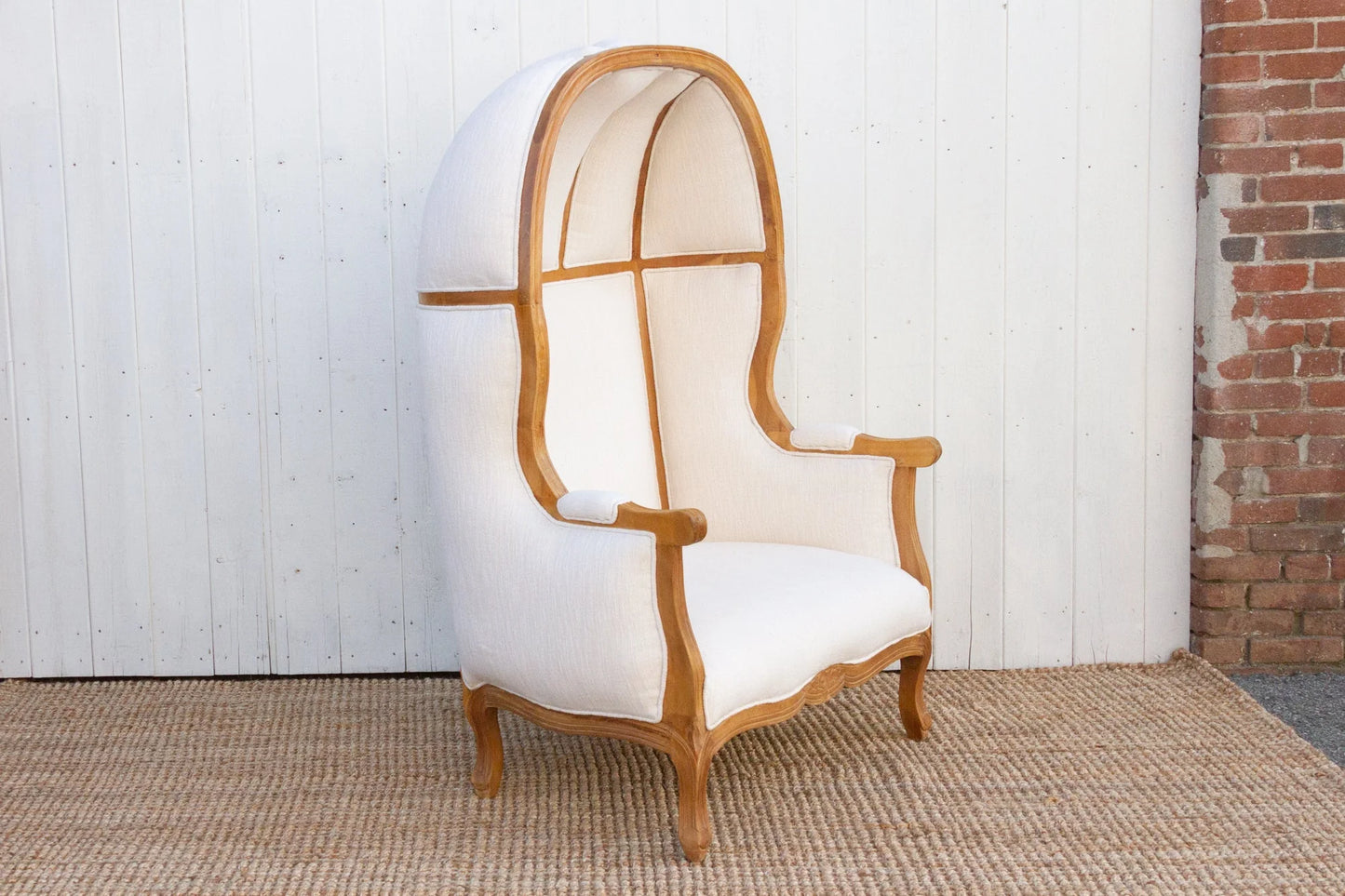 Oversize Bleached & White Canopy Club Chair - Horizon and Stone 