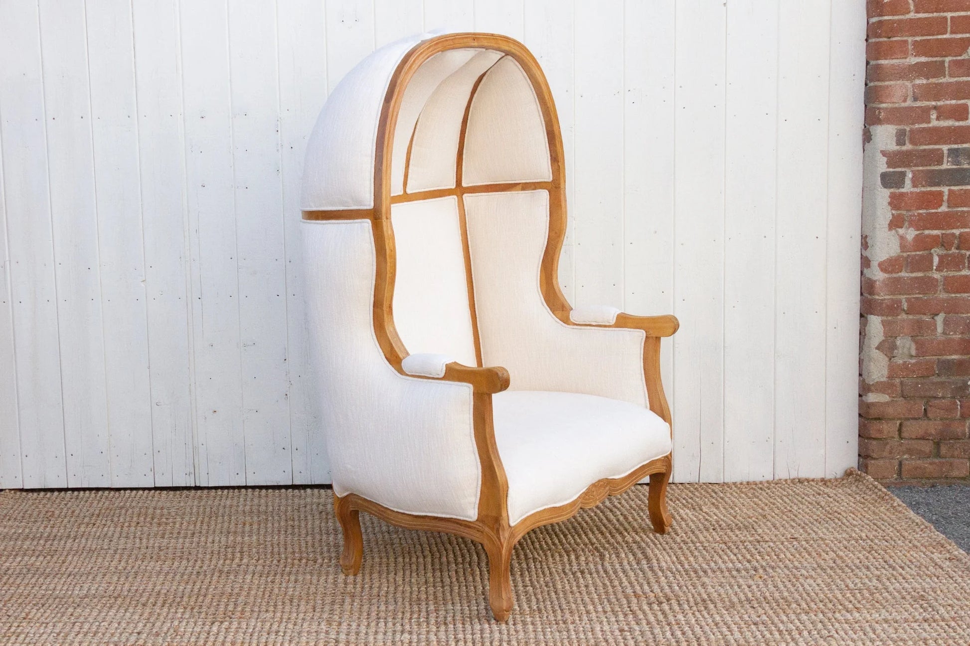 Oversize Bleached & White Canopy Club Chair - Horizon and Stone 