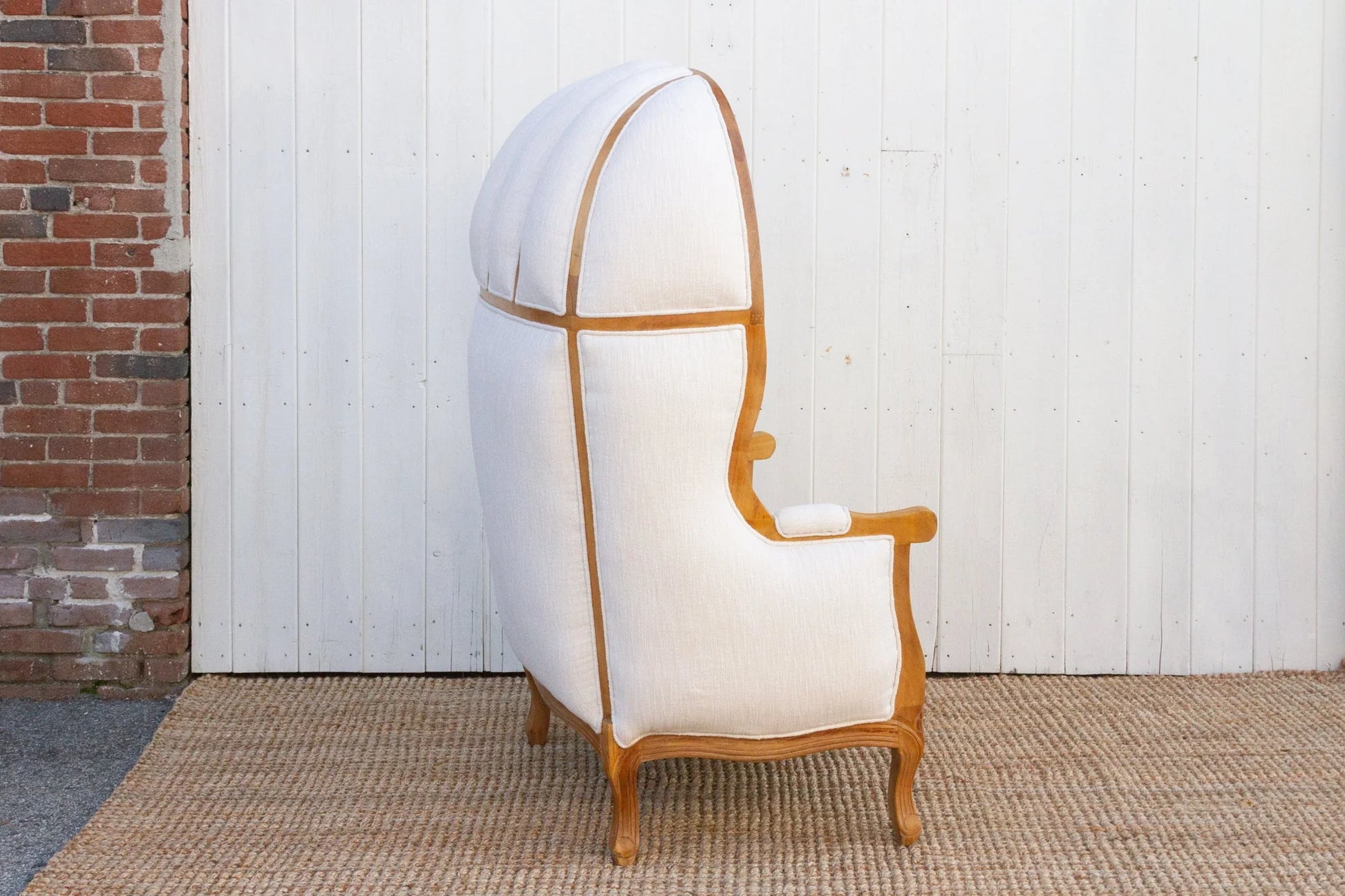 Oversize Bleached & White Canopy Club Chair - Horizon and Stone 