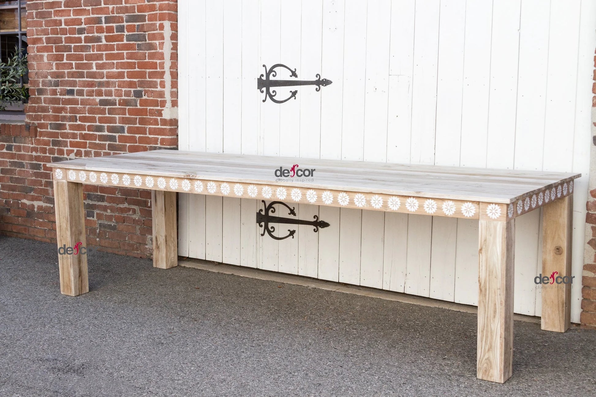 Very Large Blossom Inlaid Dining Table - Horizon and Stone 