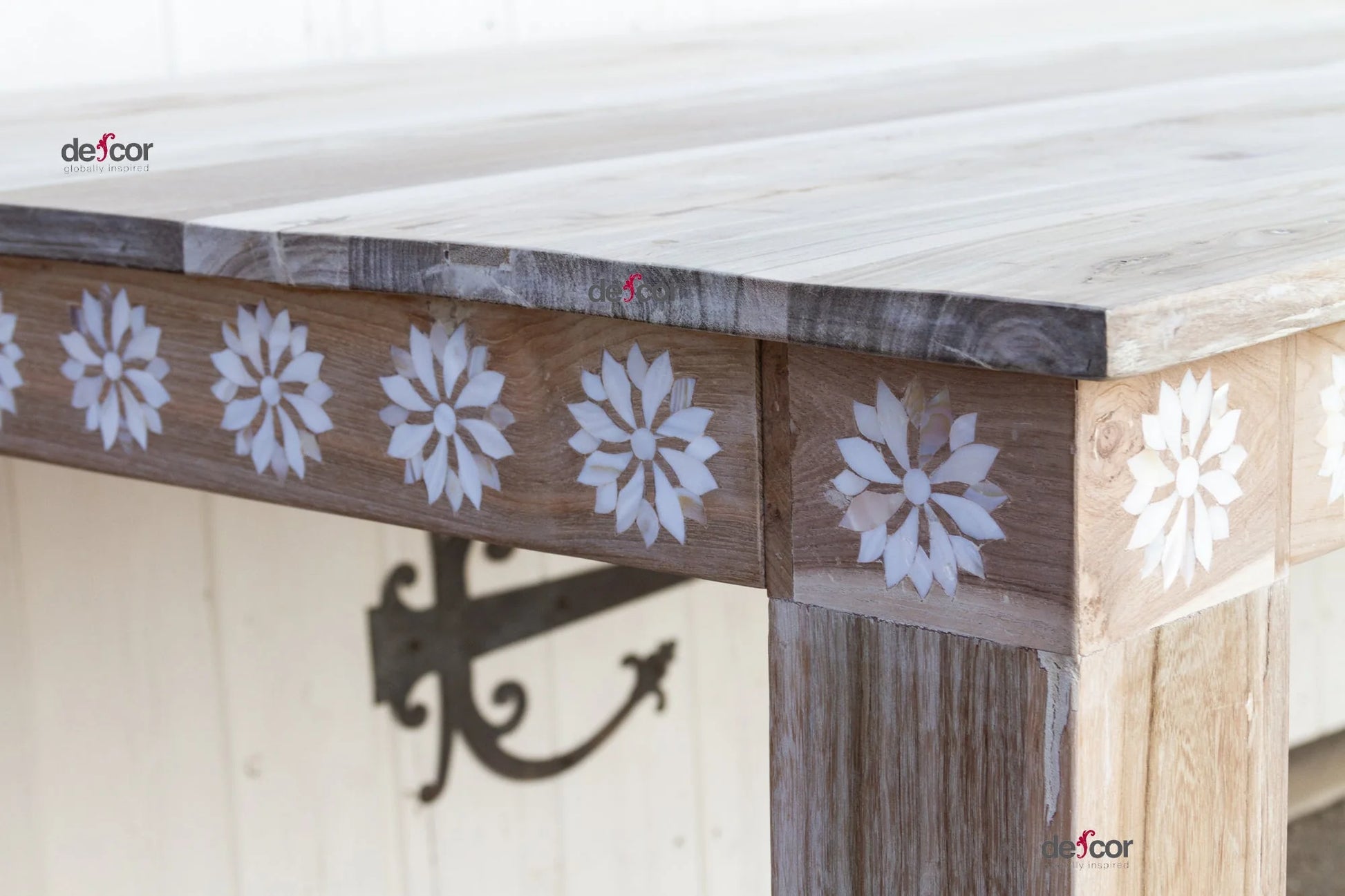 Very Large Blossom Inlaid Dining Table - Horizon and Stone 