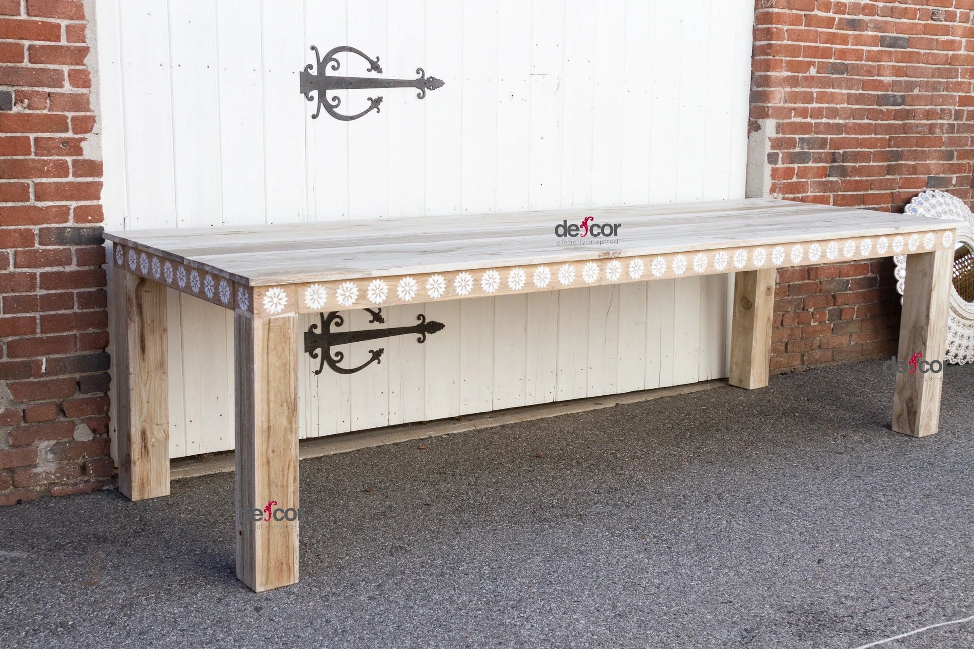 Very Large Blossom Inlaid Dining Table - Horizon and Stone 