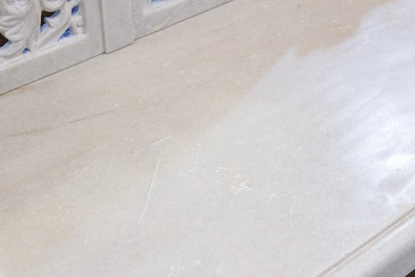 Royal Carved White Marble Garden Bench - LIMITED EDITION - Horizon and Stone 