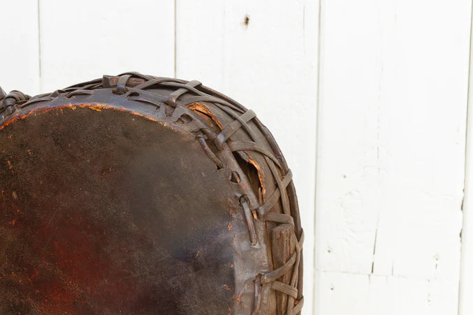 Antique Nepalese Carved Shaman Drum - RARE FIND - Horizon and Stone 