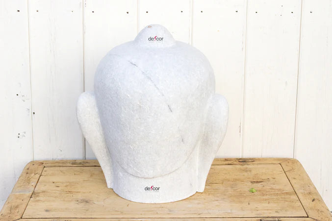 Large Beautifully Carved Marble Buddha Head - Horizon and Stone 