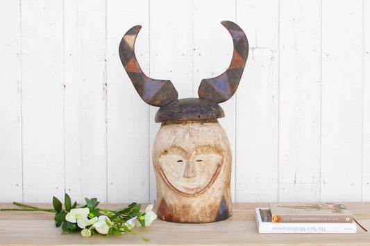 Rare Antique Punu Tribal Mask - RARE FIND - Horizon and Stone 