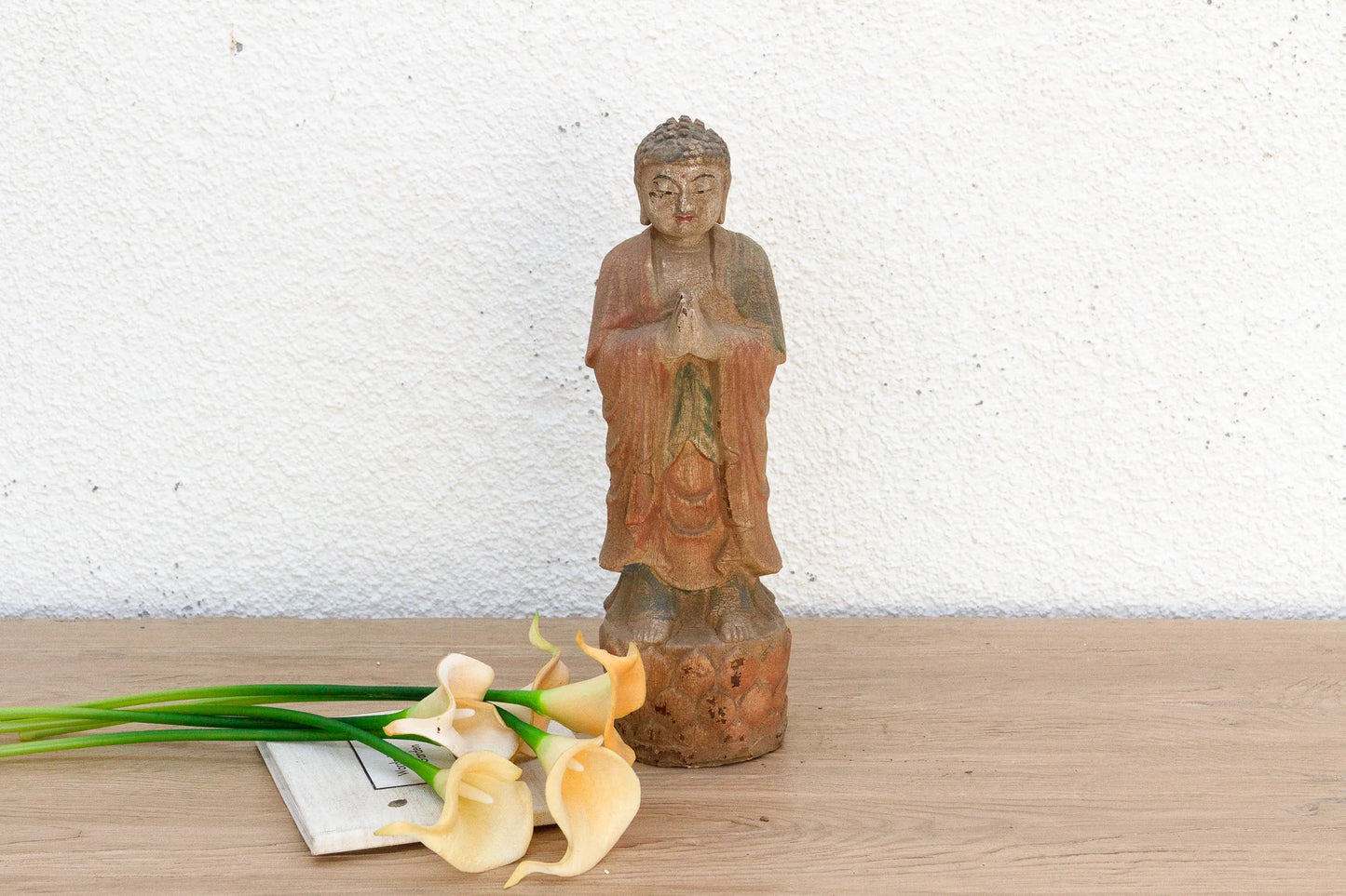 Small Graceful Hand-Painted Standing Buddha - Horizon and Stone 