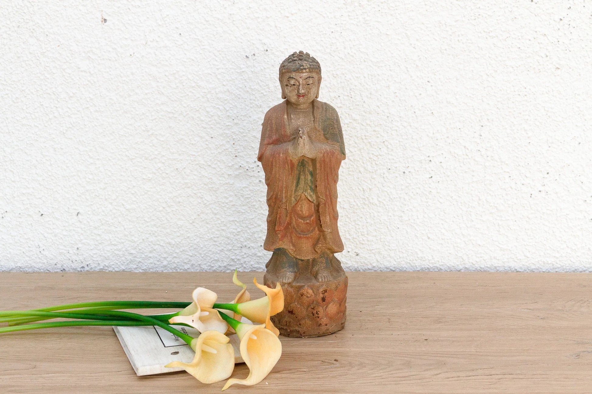 Small Graceful Hand-Painted Standing Buddha - Horizon and Stone 