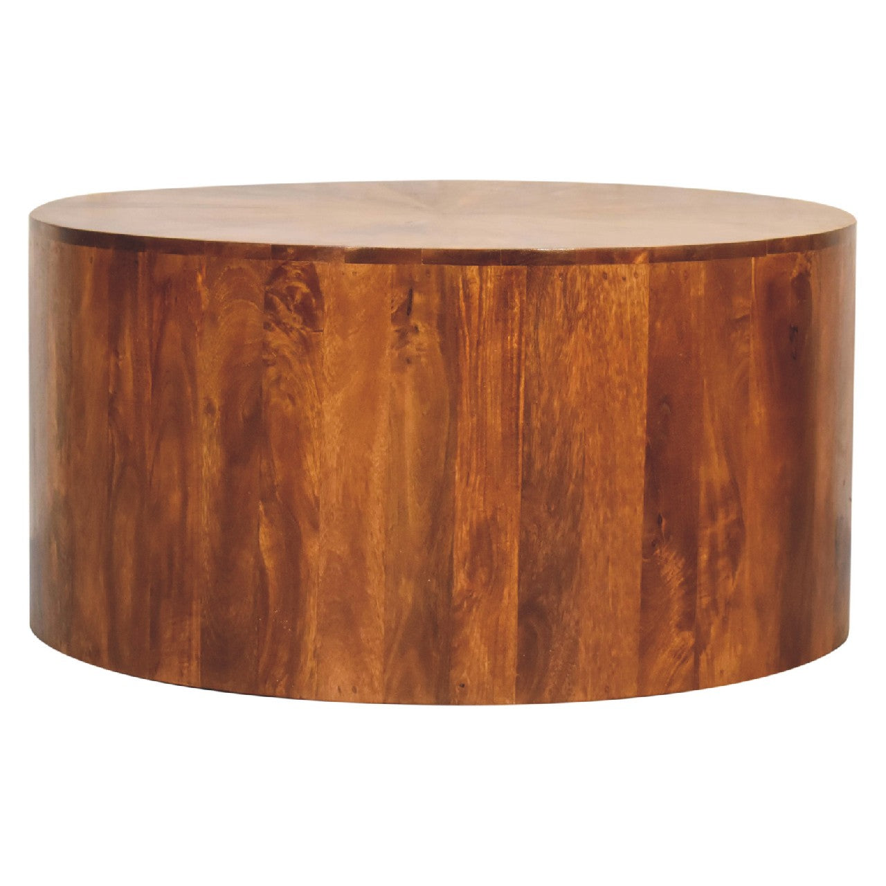 Chestnut Round Wooden Coffee Table - Horizon and Stone 