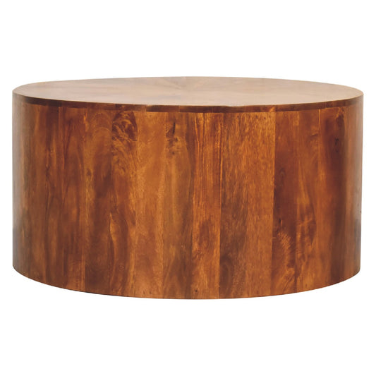 Chestnut Round Wooden Coffee Table - Horizon and Stone 