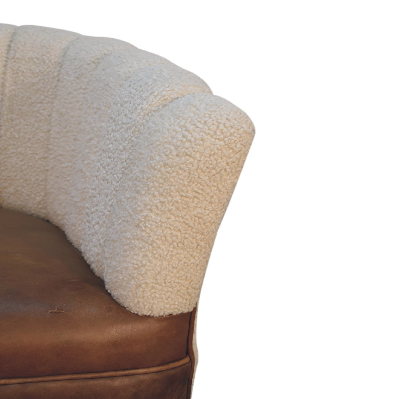 Boucle Cream Buffalo Armchair - Horizon and Stone 