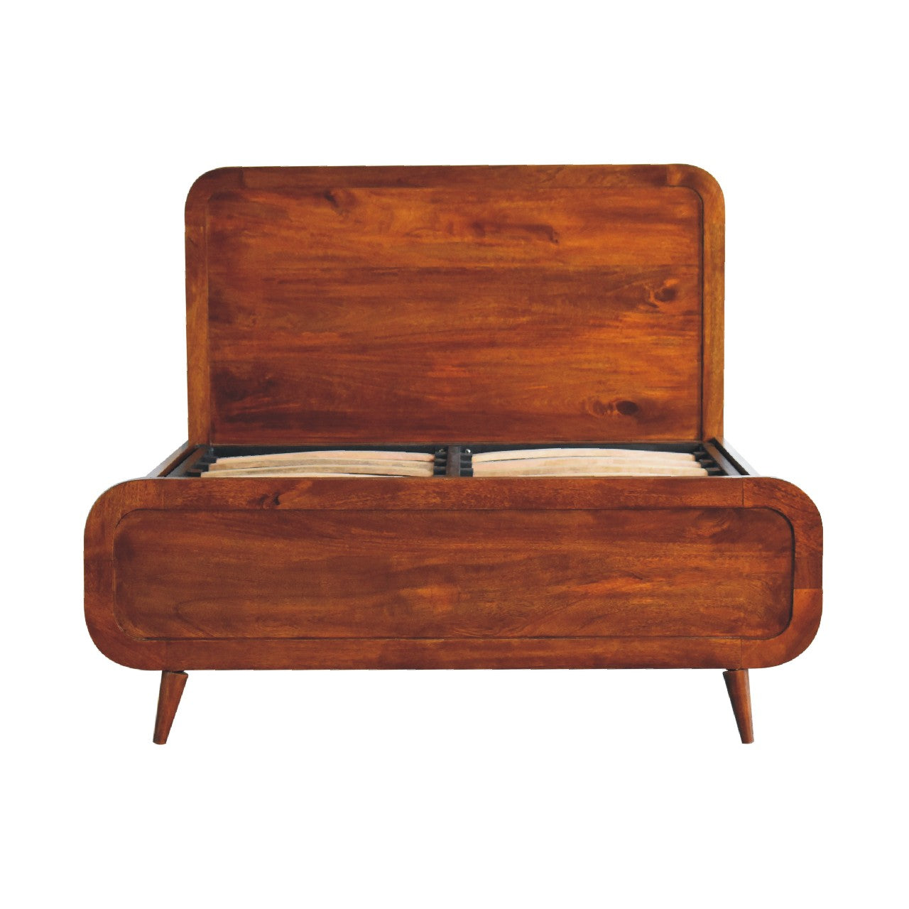 Curved Chestnut Double Bed  -