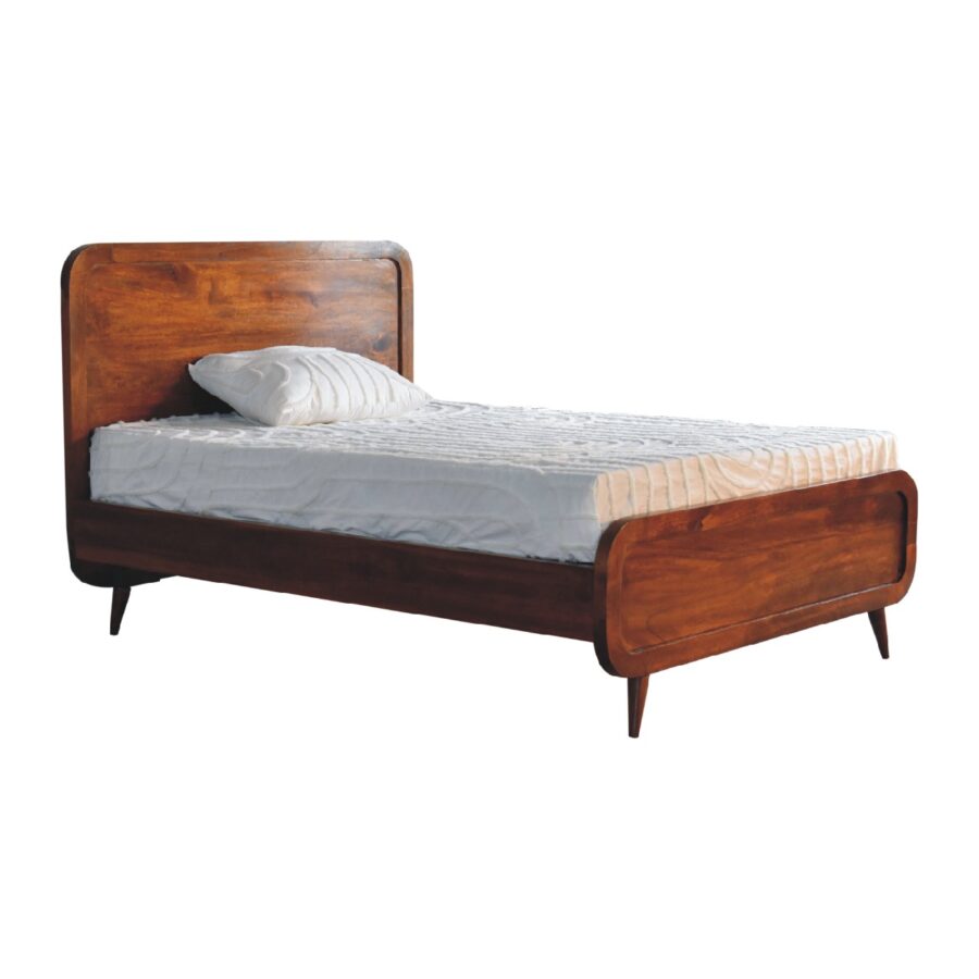 Curved Chestnut Double Bed  -