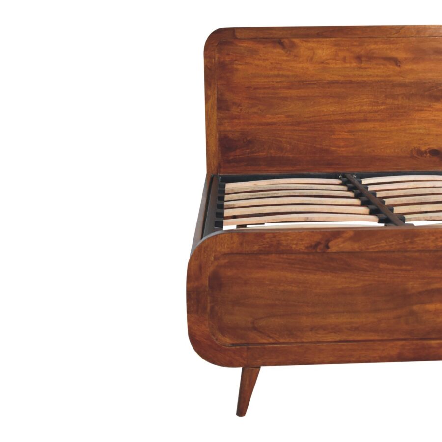 Curved Chestnut Double Bed  -