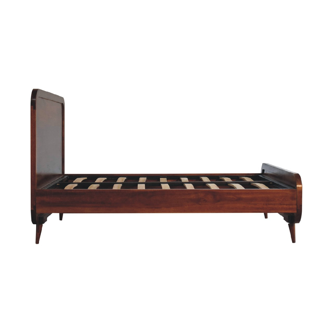 Curved Chestnut Double Bed  -
