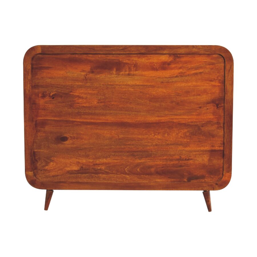 Curved Chestnut Double Bed  -