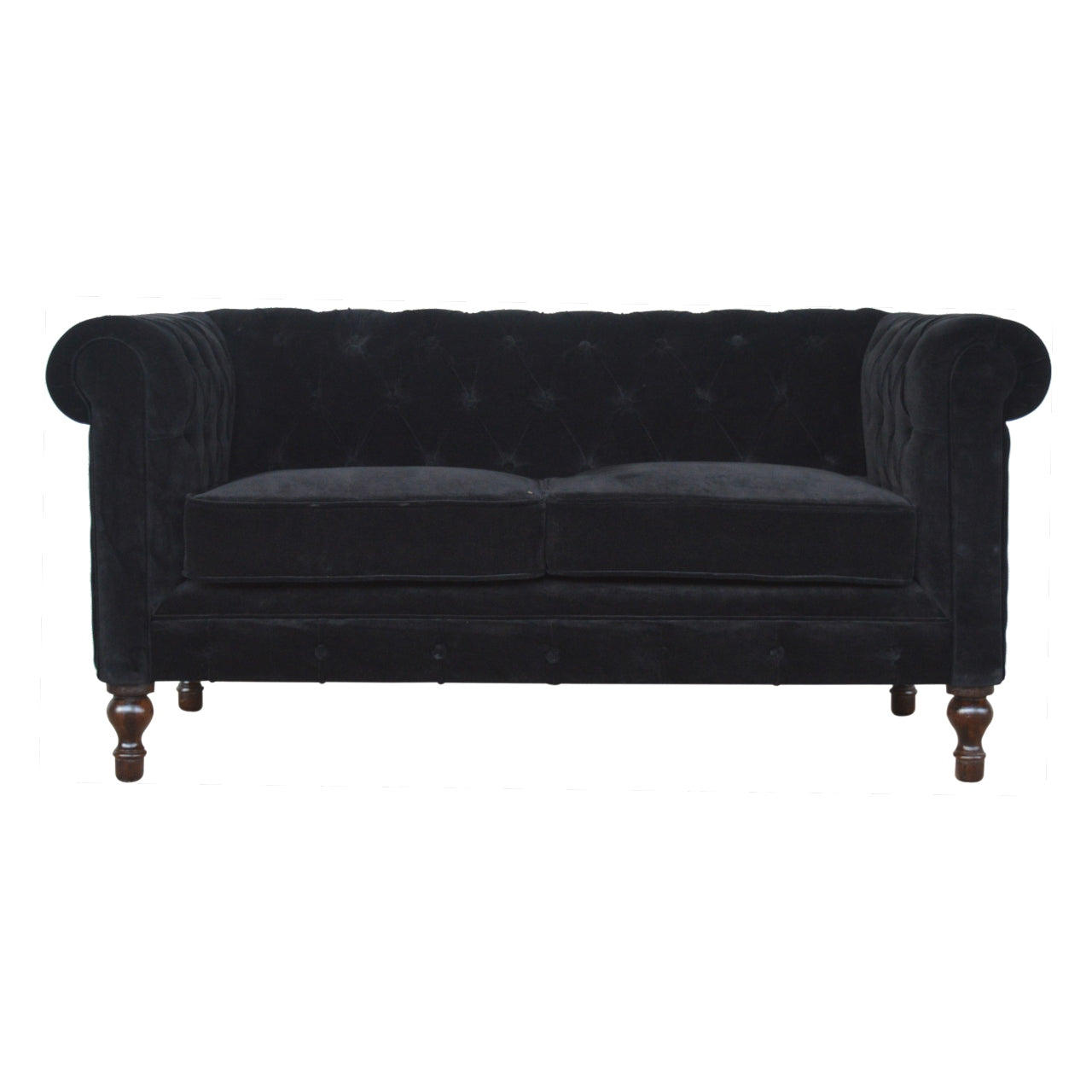 Black Velvet Chesterfield Sofa - Horizon and Stone 