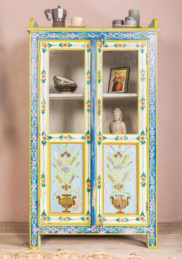 Kanchana Glazed Cabinet Hand Painted - 2 Door Design