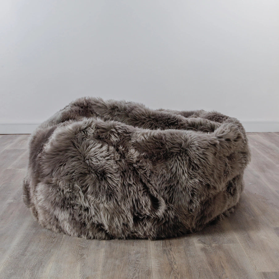Luxurious Grey Sheepskin Beanbag
