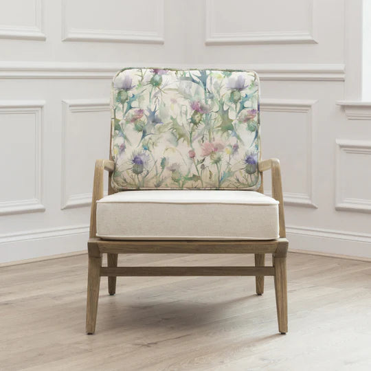 Cirsium Printed Idris 2-Seater Sofa Damson - MATCHING SOFA AND CHAIR - Horizon and Stone 